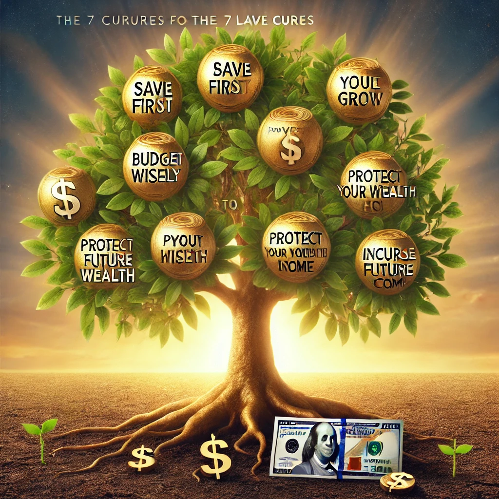 DALL·E 2025-01-15 01.27.27 – A motivational and realistic image representing ‘The 7 Cures for a Low Bank Balance_ Your Path to Financial Stability.’ The image features a thriving